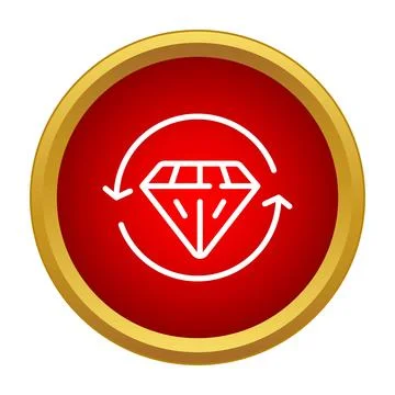 Diamond quality loop icon showing rotation value Ilustração Stock