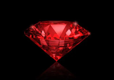 Diamond Red on black background 스톡 일러스트