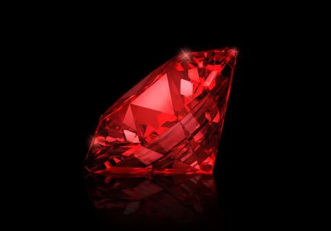 Diamond Red on black background 스톡 일러스트