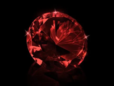 Diamond Red on black background 스톡 일러스트