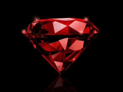 Diamond Red on black background Foto stock
