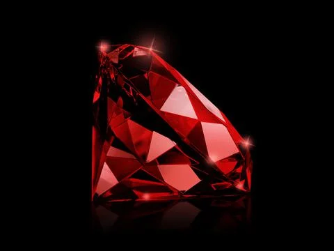 Diamond Red on black background Foto stock
