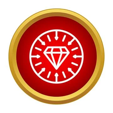Diamond in red target icon concentrating importance Stock-Illustration