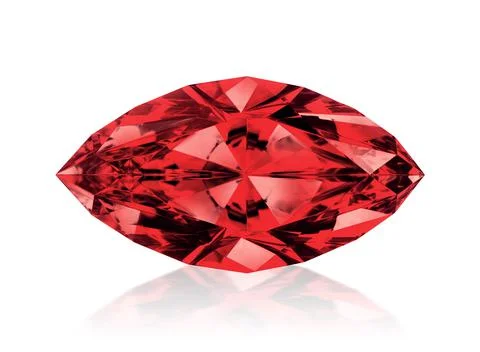 Diamond Red on white background 스톡 일러스트