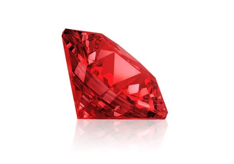Diamond Red on white background 스톡 일러스트