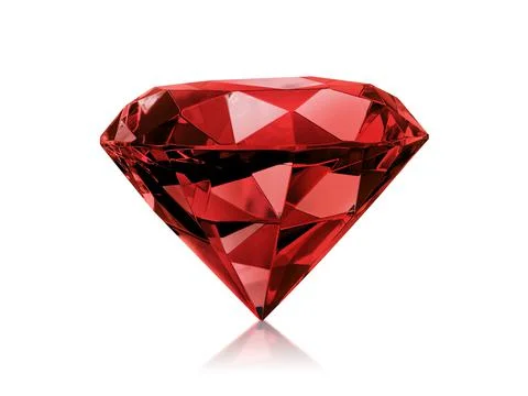 Diamond Red on white background Stock Photos