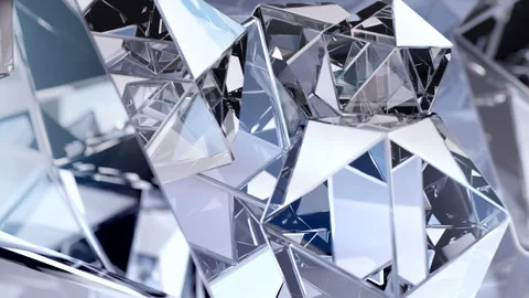 Diamond reflection crystals are animated in the background-zoom-in effect. Stock Footage 285291151