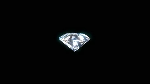 Diamond with reflection isolated on black background. Shiny diamond rotating on Stock Footage 220257884