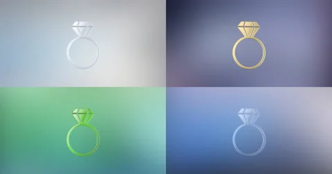 Diamond Ring 3d Icon Stock Footage 68029862