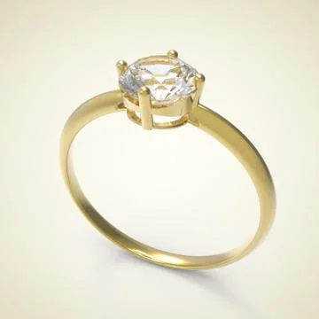 Diamond Ring. 3D illustration Stock Illustration