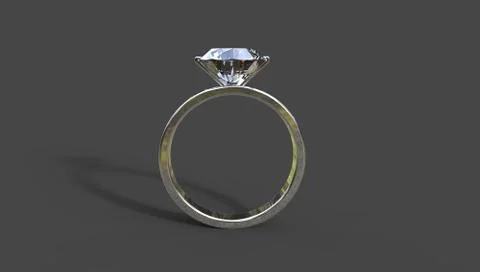 Diamond ring 3D illustration Illustrazione stock