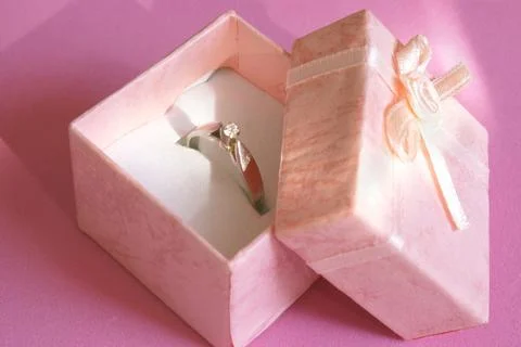 Diamond Ring and Box Foto stock