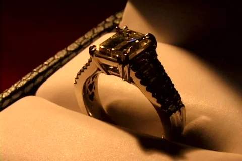 Diamond ring and moving shadow Stock Footage 353944