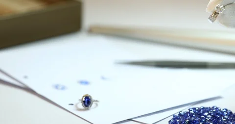A diamond ring being inspected Video stock 105461731