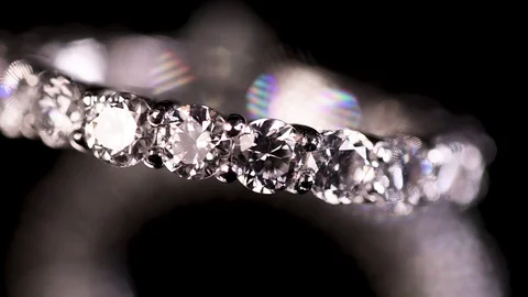Diamond ring on black background 스톡 동영상 95412328