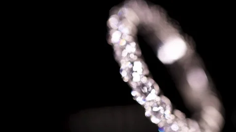 Diamond ring on black background Stock Footage 96043770