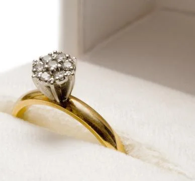 Diamond Ring in a Box Foto stock