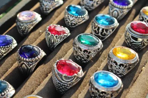 Diamond ring on cloth Photos