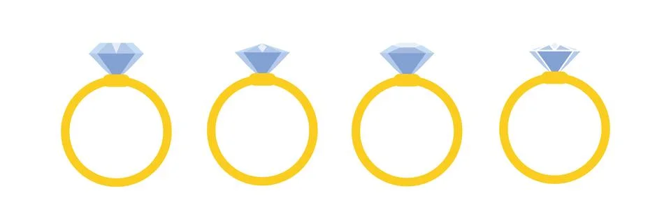 Diamond ring. Engagement ring. Vector Stock Illustration