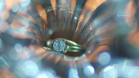 Diamond Ring In Fire and Glass Macro Stock Footage 58141987