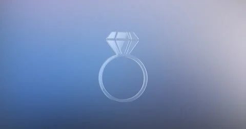 Diamond Ring Glass 3d Icon Stock Footage 68029531