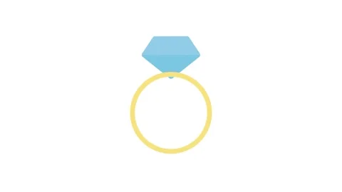 Diamond ring icon displayed on a black background, symbolizing elegance and.. Stock Footage 333572103