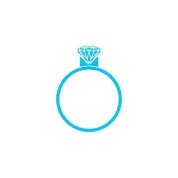 Diamond ring icon flat Stock Illustration