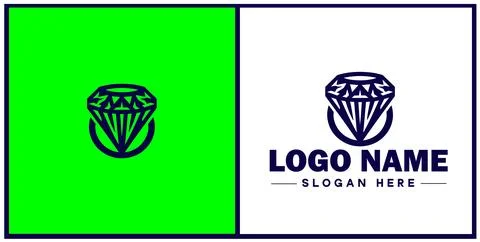 Diamond ring icon Gemstone ring Diamond band Sparkling ring flat logo sign .. Illustrazione stock