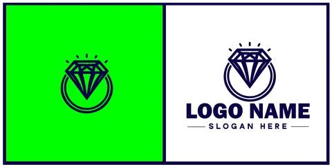 Diamond ring icon Gemstone ring Diamond band Sparkling ring flat logo sign .. 스톡 일러스트