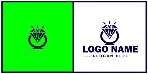 Diamond ring icon Gemstone ring Diamond band Sparkling ring flat logo sign .. イラスト素材