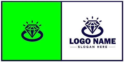 Diamond ring icon Gemstone ring Diamond band Sparkling ring flat logo sign .. 스톡 일러스트