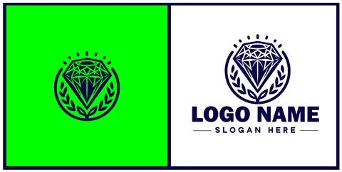 Diamond ring icon Gemstone ring Diamond band Sparkling ring flat logo sign .. Illustrazione stock