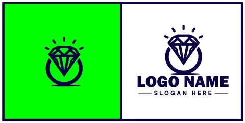 Diamond ring icon Gemstone ring Diamond band Sparkling ring flat logo sign .. 스톡 일러스트