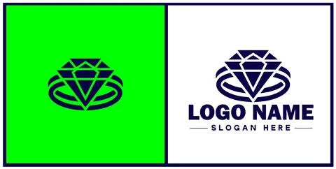 Diamond ring icon Gemstone ring Diamond band Sparkling ring flat logo sign .. イラスト素材