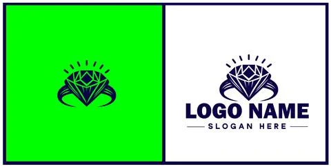 Diamond ring icon Gemstone ring Diamond band Sparkling ring flat logo sign .. Stockillustratie