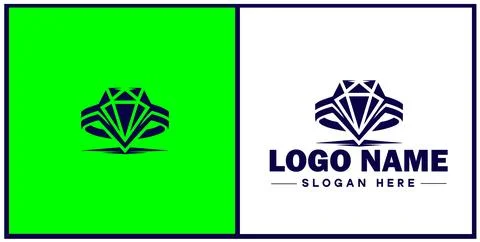 Diamond ring icon Gemstone ring Diamond band Sparkling ring flat logo sign .. Illustrazione stock