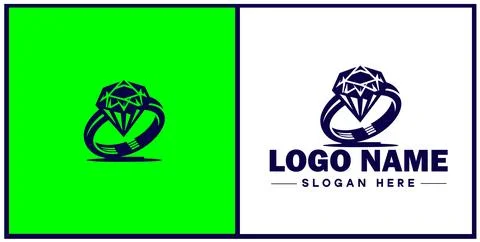 Diamond ring icon Gemstone ring Diamond band Sparkling ring flat logo sign .. イラスト素材