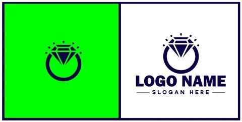Diamond ring icon Gemstone ring Diamond band Sparkling ring flat logo sign .. 스톡 일러스트