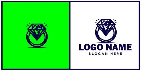 Diamond ring icon Gemstone ring Diamond band Sparkling ring flat logo sign .. イラスト素材