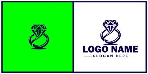 Diamond ring icon Gemstone ring Diamond band Sparkling ring flat logo sign .. 스톡 일러스트