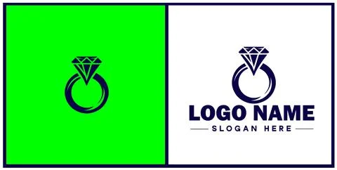 Diamond ring icon Gemstone ring Diamond band Sparkling ring flat logo sign .. 스톡 일러스트