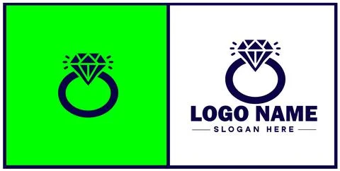 Diamond ring icon Gemstone ring Diamond band Sparkling ring flat logo sign .. イラスト素材