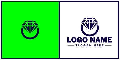 Diamond ring icon Gemstone ring Diamond band Sparkling ring flat logo sign .. Stockillustratie