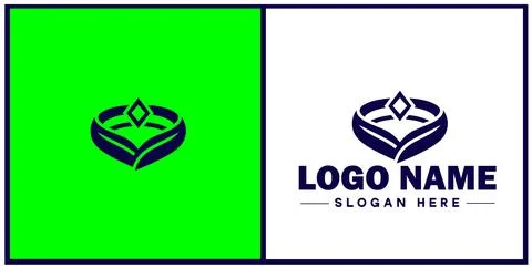 Diamond ring icon Gemstone ring Diamond band Sparkling ring flat logo sign .. イラスト素材