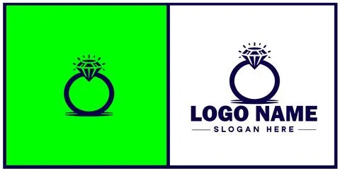 Diamond ring icon Gemstone ring Diamond band Sparkling ring flat logo sign .. 스톡 일러스트