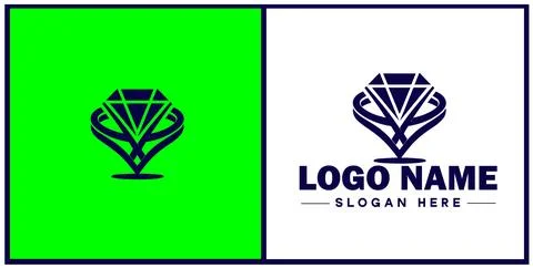 Diamond ring icon Gemstone ring Diamond band Sparkling ring flat logo sign .. 스톡 일러스트