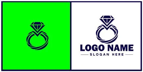 Diamond ring icon Gemstone ring Diamond band Sparkling ring flat logo sign .. Stockillustratie
