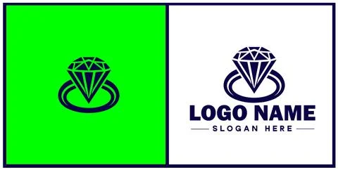 Diamond ring icon Gemstone ring Diamond band Sparkling ring flat logo sign .. 스톡 일러스트
