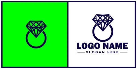 Diamond ring icon Gemstone ring Diamond band Sparkling ring flat logo sign .. 스톡 일러스트