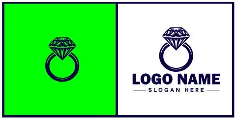 Diamond ring icon Gemstone ring Diamond band Sparkling ring flat logo sign .. 스톡 일러스트